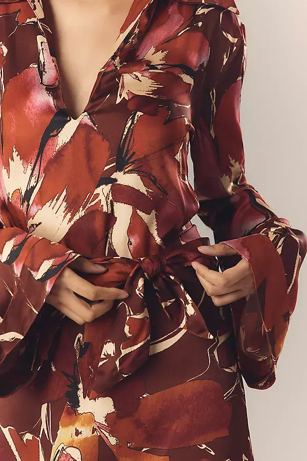 Anthropologie Shona Joy Nolita Shift Mini Dress Rosewood Floral