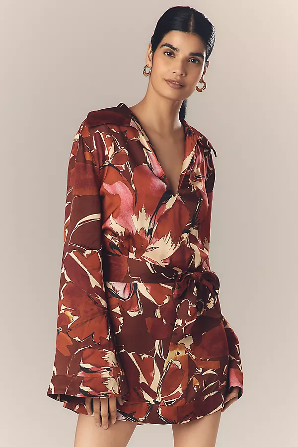 anthropologie Shona Joy Nolita Shift Mini Dress Rosewood Floral