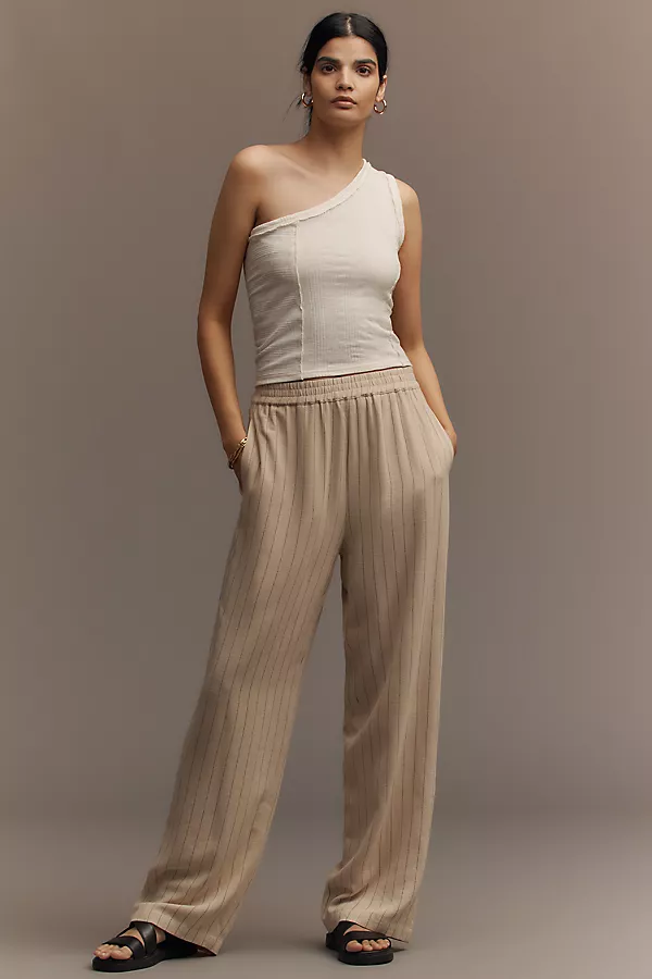 anthropologie Steve Madden Venetia Striped Pants Oatmeal anthropologie Steve Madden Venetia Striped Pants Oatmeal