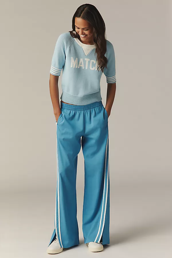 Anthropologie Sundry Half-Sleeve Match Sweater Chambray Blue