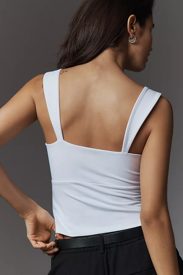 Anthropologie Susana Monaco Angle Wire Gathered Tank White