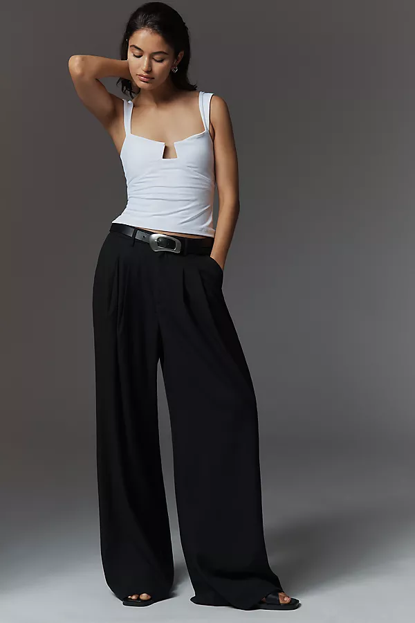 Anthropologie Susana Monaco Angle Wire Gathered Tank White