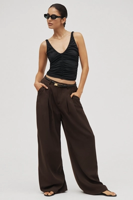 Anthropologie Susana Monaco Gathered Front Tank Black