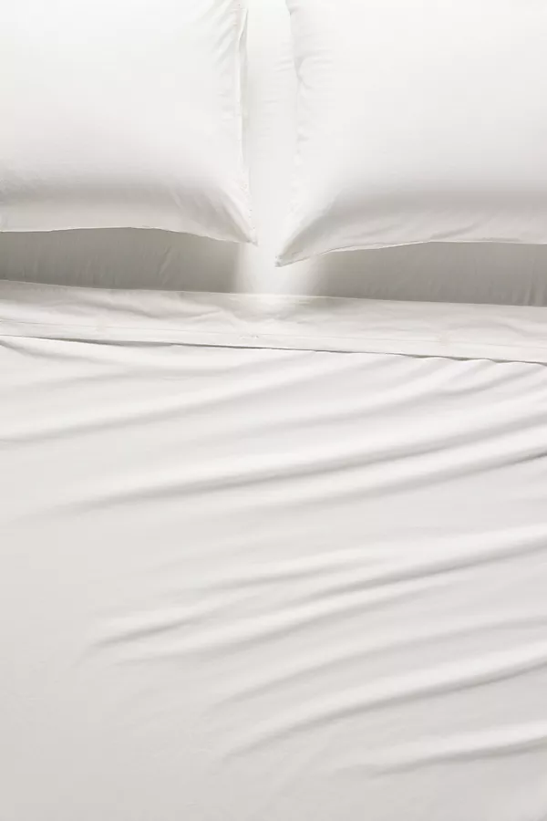 anthropologie Taylor Organic Cotton Percale Embroidered Sheet Set​ White
