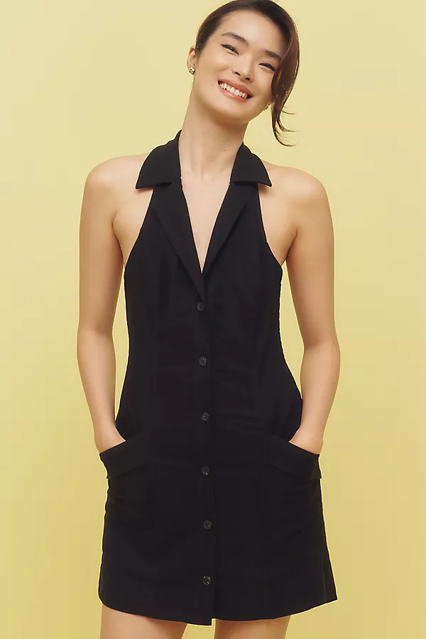 anthropologie The Amelia Collared Mini Dress by Maeve Black