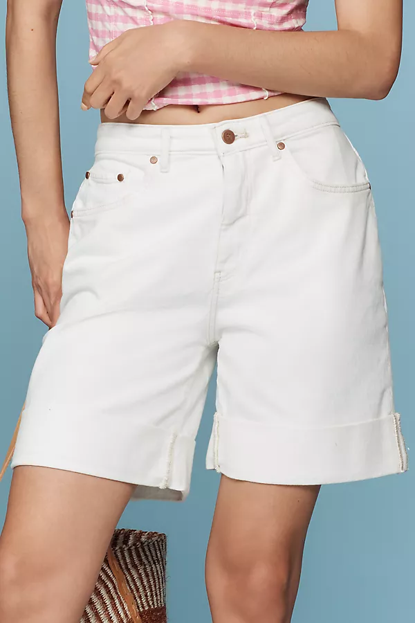 Anthropologie The Austyn High-Rise Cuffed Jean Shorts By Pilcro Ivory