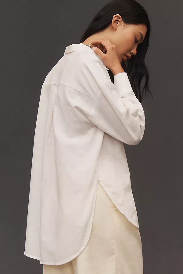 Anthropologie The Bennet Buttondown Shirt By Maeve: Linen Edition Ivory