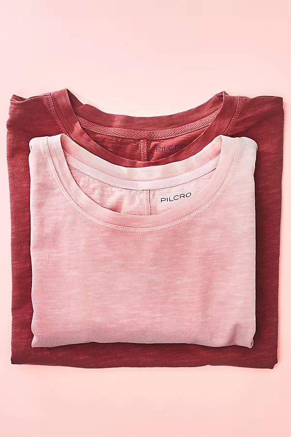Anthropologie The Billy Regenerative Cotton Short-Sleeve Crew-Neck Tee By Pilcro Rose