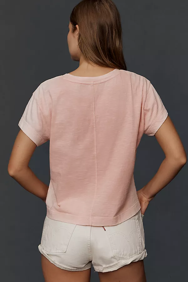 Anthropologie The Billy Regenerative Cotton Short-Sleeve Crew-Neck Tee By Pilcro Rose