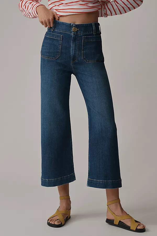 Anthropologie The Colette Crop Wide-Leg Jeans By Maeve MINI FERN WASH