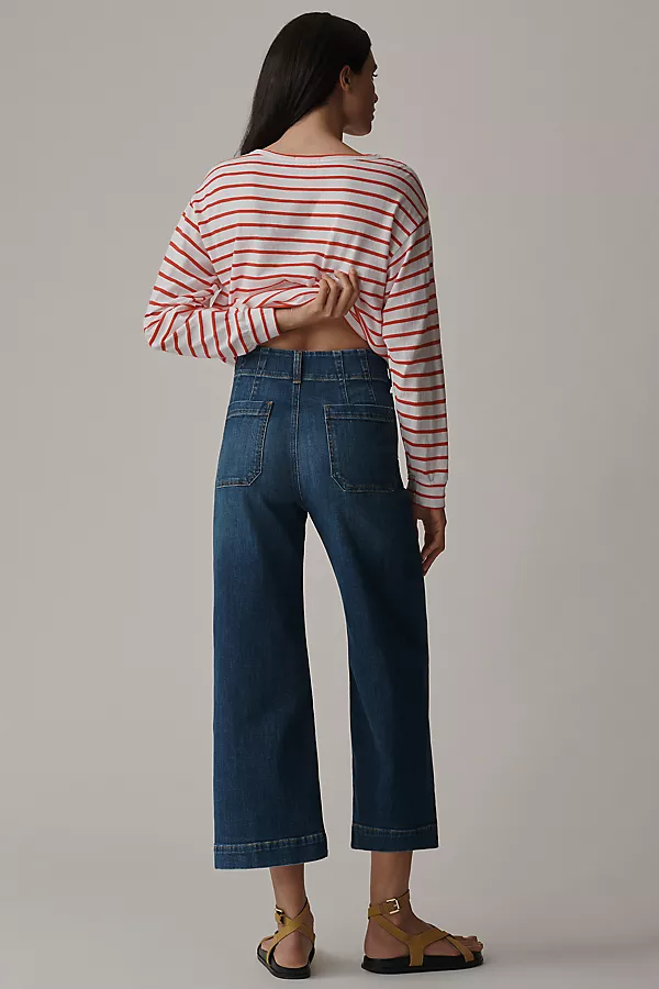 Anthropologie The Colette Crop Wide-Leg Jeans By Maeve MINI FERN WASH