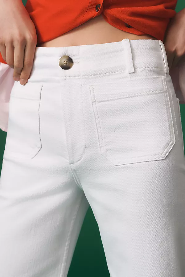 Anthropologie The Colette Crop Wide-Leg Jeans By Maeve WHITE