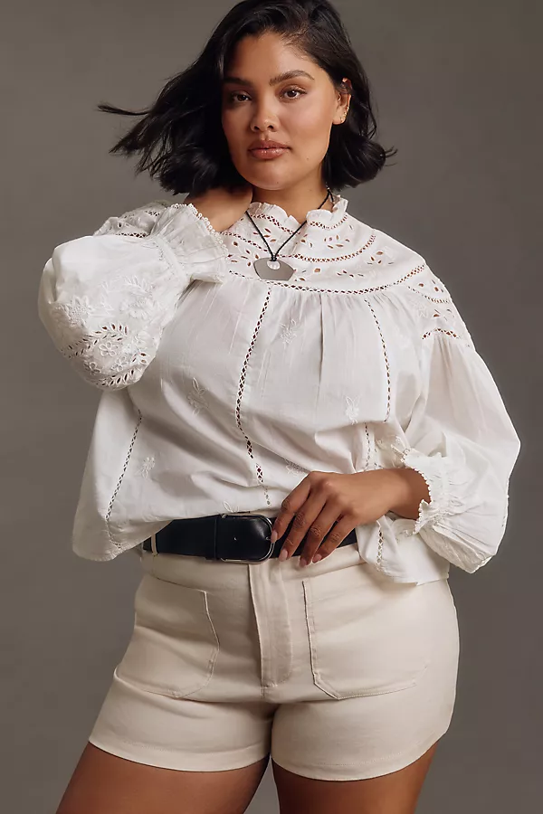 Anthropologie The Colette Linen Blend Shorts By Maeve Ivory