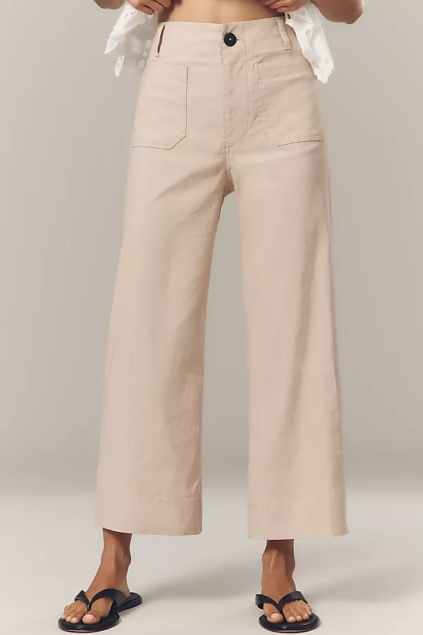 Anthropologie The Colette Magic Fabric Crop Wide-Leg Pants By Maeve Froth