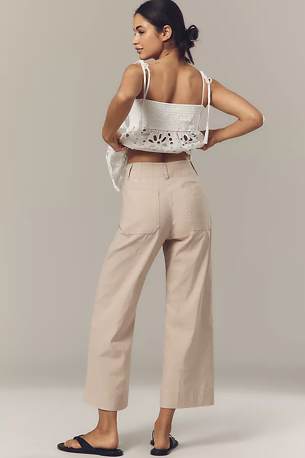 Anthropologie The Colette Magic Fabric Crop Wide-Leg Pants By Maeve Froth