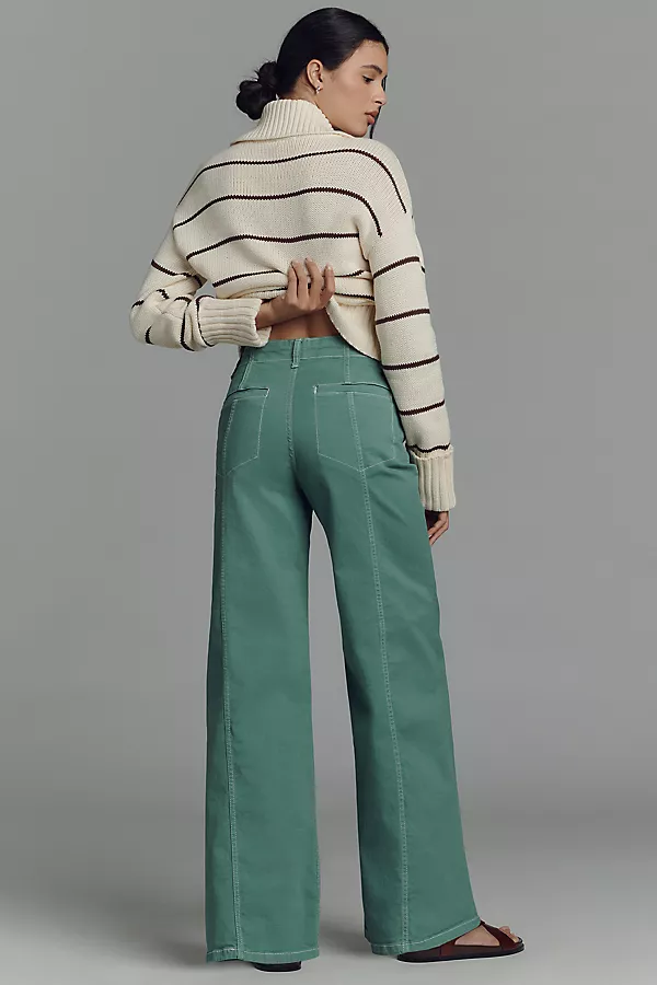 Anthropologie The Delaney Clean-Seamed High-Rise Wide-Leg Jeans By Maeve Green