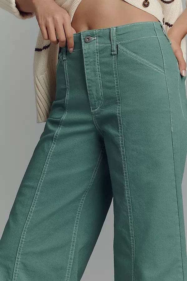 Anthropologie The Delaney Clean-Seamed High-Rise Wide-Leg Jeans By Maeve Green