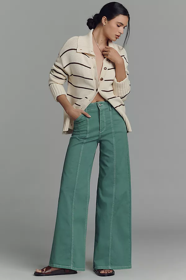 anthropologie The Delaney Clean-Seamed High-Rise Wide-Leg Jeans by Maeve Green