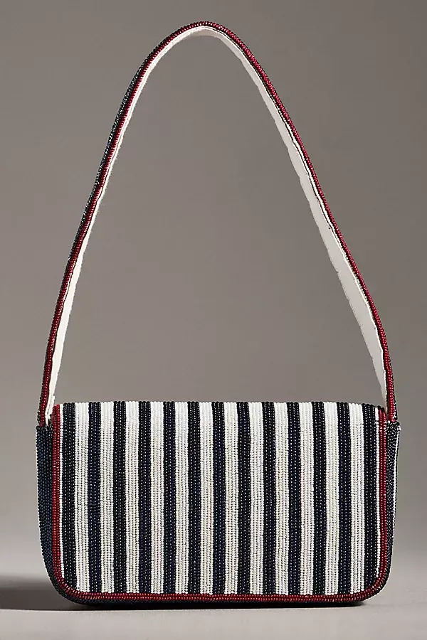 Anthropologie The Fiona Beaded Bag: Icon Edition Baseball