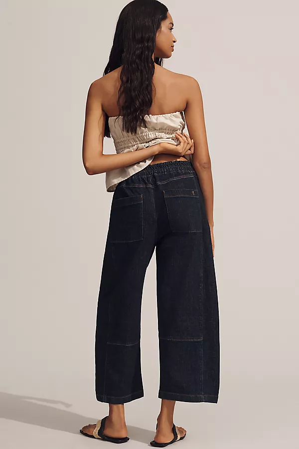 Anthropologie The Izzie Relaxed Pull-On Barrel Jeans By Pilcro Fuse Wash