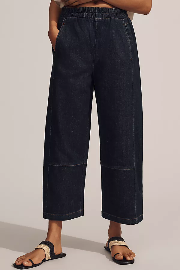 Anthropologie The Izzie Relaxed Pull-On Barrel Jeans By Pilcro Fuse Wash