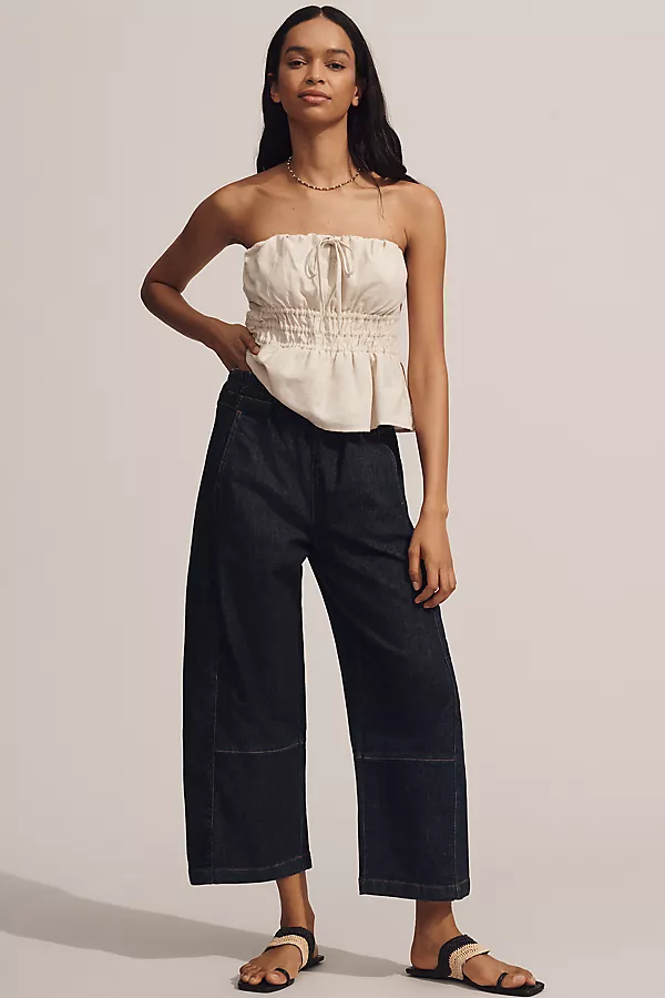 anthropologie The Izzie Relaxed Pull-On Barrel Jeans by Pilcro Fuse Wash