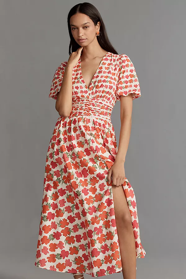 anthropologie The Katerina Button-Front Dress Coral anthropologie The Katerina Button-Front Dress Coral