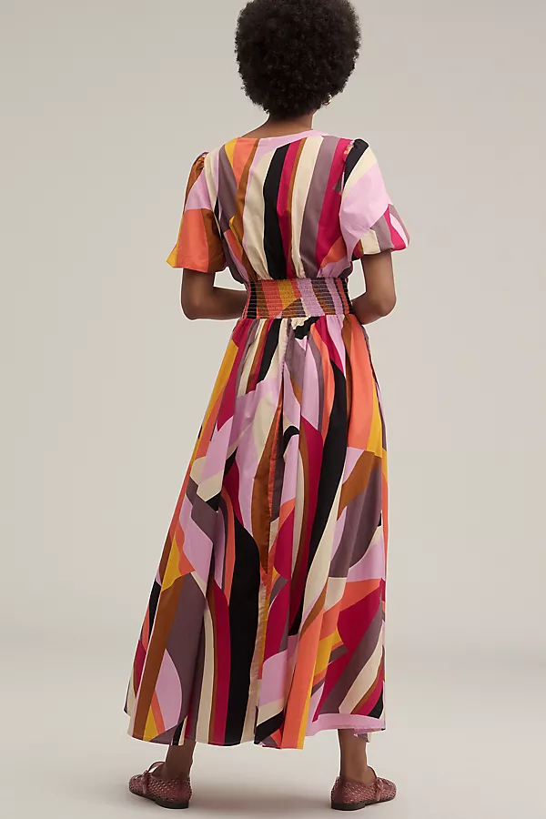 Anthropologie The Katerina Button-Front Dress Lilac