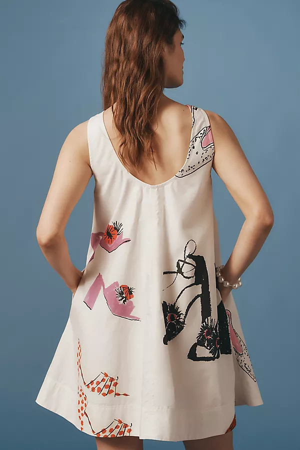 Anthropologie The Keiko Mini Dress By Maeve: Danielle Kroll Edition White