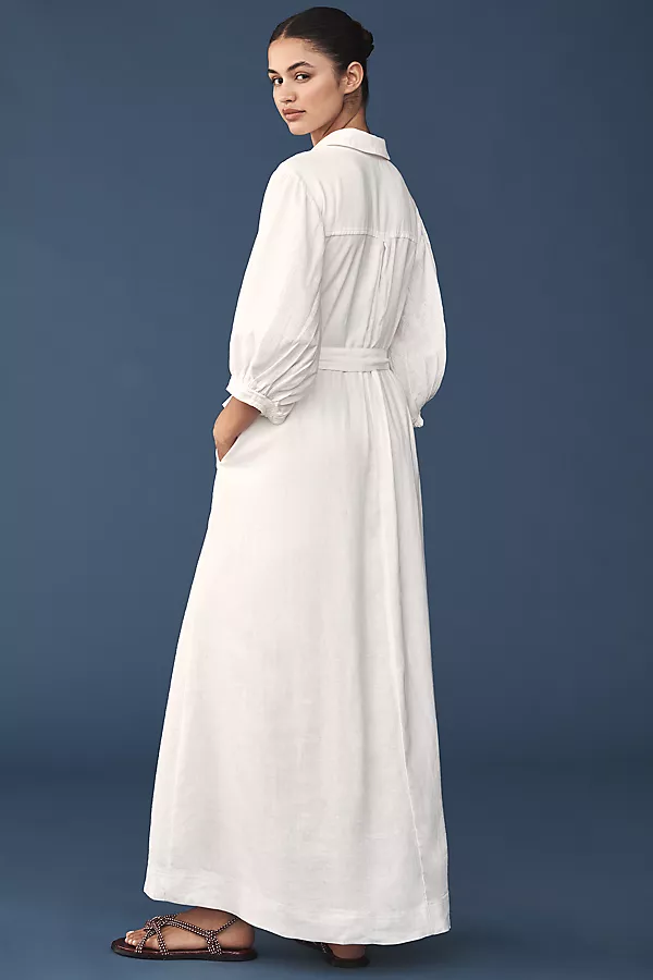 Anthropologie The Mona Linen Shirt Dress By Maeve White