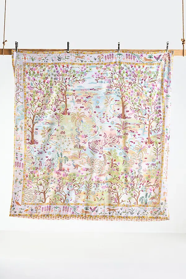 Anthropologie The Printed Cotton-Slub Duvet Collection Tales