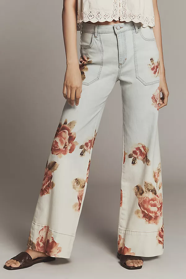 Anthropologie The Rylan Relaxed High-Rise Flare Jeans By Pilcro Neutral