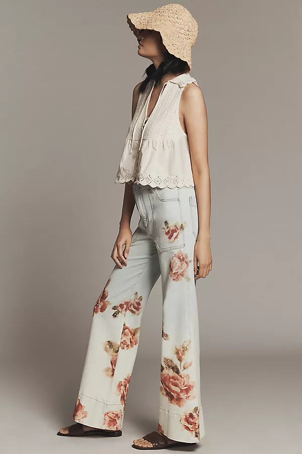 Anthropologie The Rylan Relaxed High-Rise Flare Jeans By Pilcro Neutral
