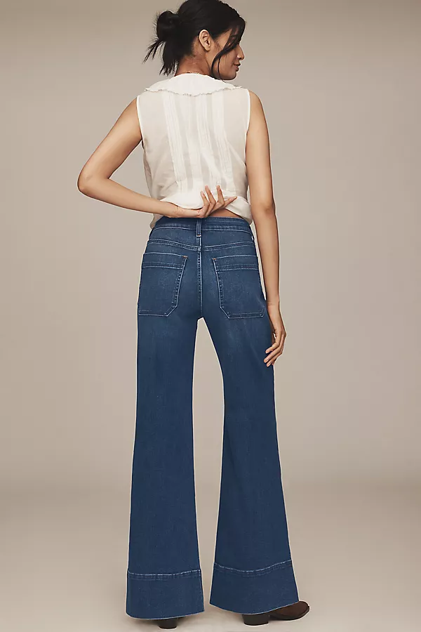 Anthropologie The Rylan Relaxed High-Rise Flare Jeans By Pilcro Aqueduct Wash