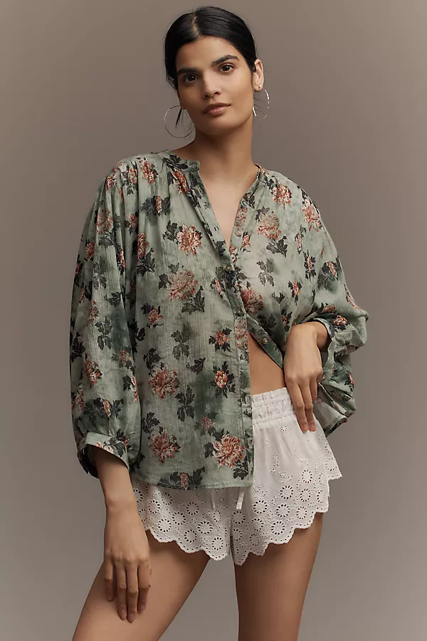 anthropologie The Sidney Batwing Blouse by Pilcro Blue Green anthropologie The Sidney Batwing Blouse by Pilcro Blue Green