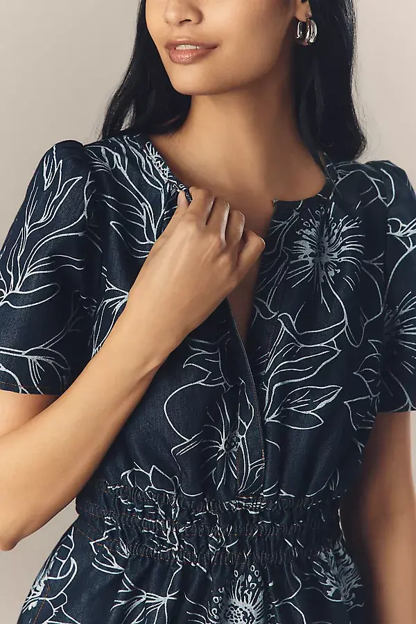 Anthropologie The Somerset Denim Mini Dress Denim Medium Blue