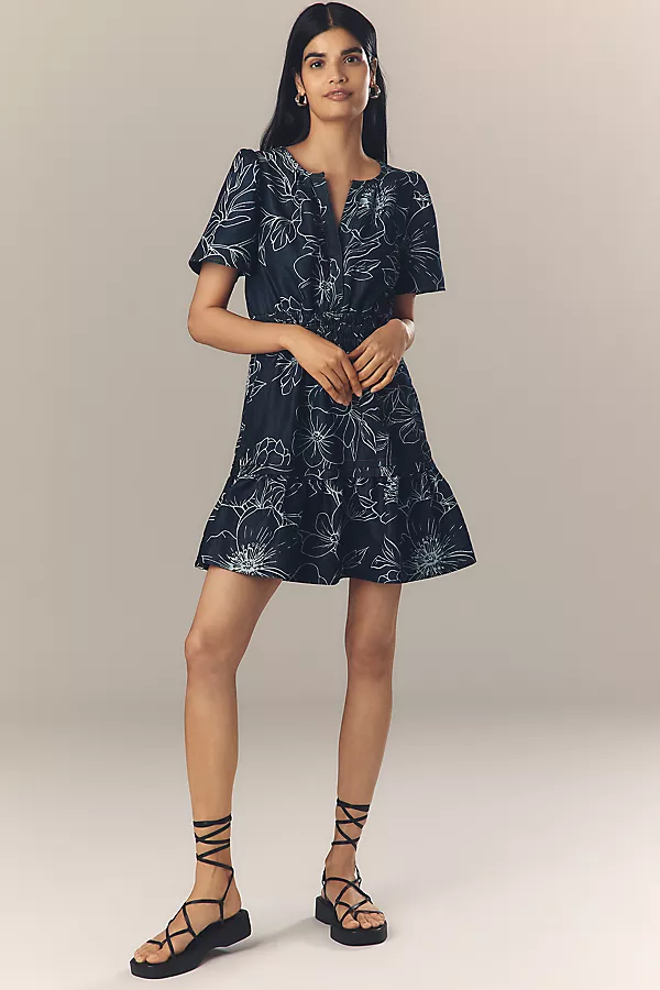 Anthropologie The Somerset Denim Mini Dress Denim Medium Blue