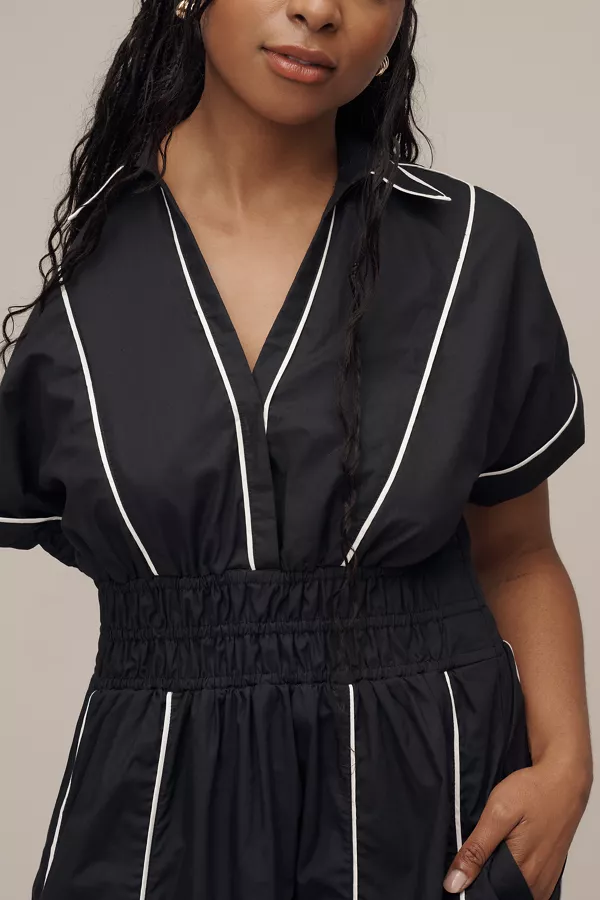 Anthropologie The Somerset Maxi Dress: Shirt Dress Edition Black Onyx / Bright White