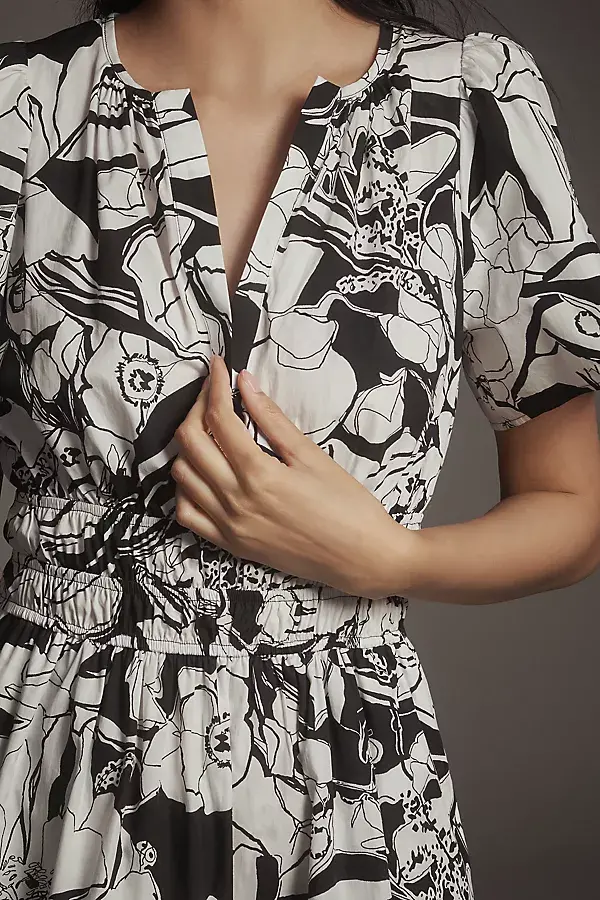 Anthropologie The Somerset Mini Dress Black & White Pattern