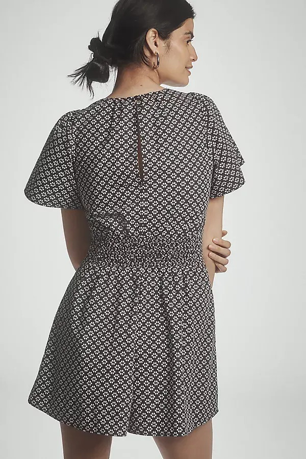Anthropologie The Somerset Romper: Poplin Edition Black & White Pattern
