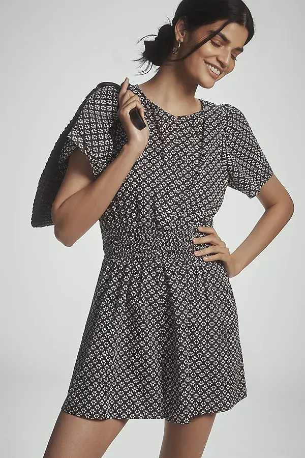 anthropologie The Somerset Romper: Poplin Edition Black & White Pattern