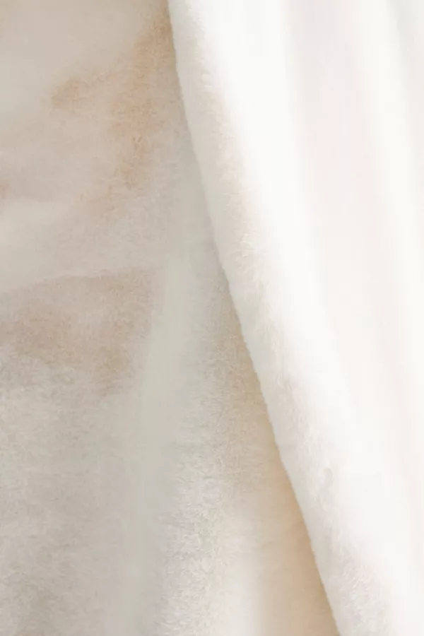 Anthropologie The Sophie Faux-Fur Throw Blanket White