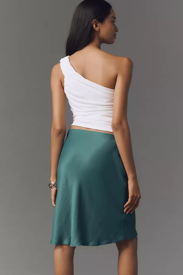Anthropologie The Tilda Knee-Length Slip Skirt Aqua Teal