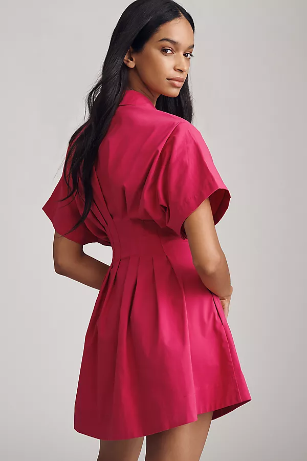 Anthropologie The Tobie Mini Shirt Dress By Exquise Solid Pink