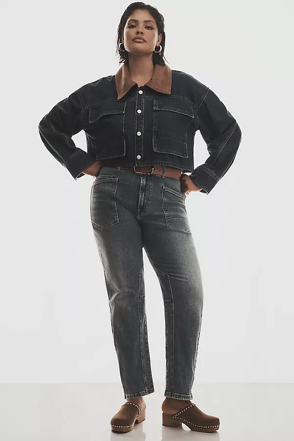 anthropologie The Wanderer Mid-Rise Relaxed-Leg Jeans by Pilcro LONNIE WASH