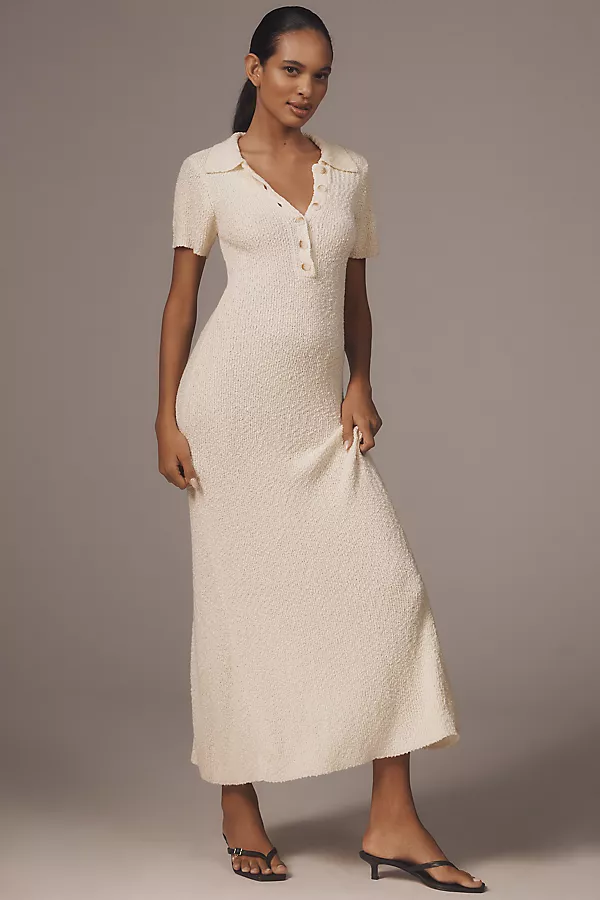 anthropologie THIRD FORM Wistful V-Neck Midi Dress Pearl