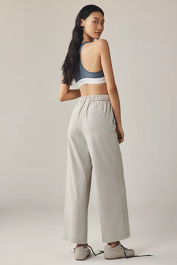 Anthropologie Varley Kayson Wide-Leg Pull-On Pants Sage Grey