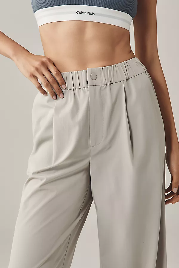 Anthropologie Varley Kayson Wide-Leg Pull-On Pants Sage Grey