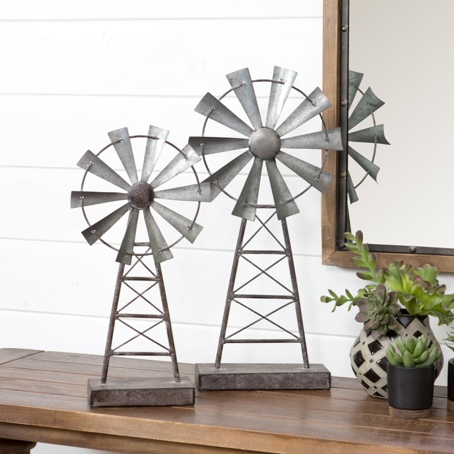 aspire home accents 5124 - Farmhouse Windmill Table Top Decor (Set of 2)