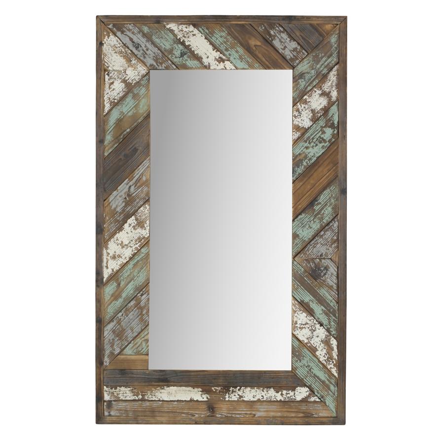 Aspire Home Accents 5445 - Brogan Distressed Wood Slat Wall Mirror